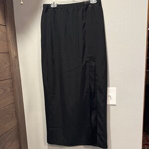 Tuxedo Slit Elegant Black Zippered Women's Skirt 16 NWOT